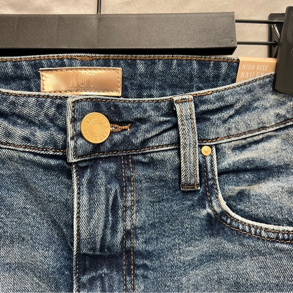 NWT KUT From the Kloth high-rise Hailey Bermuda denim shorts. - Picture 5 of 11